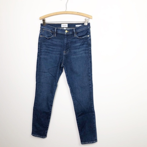 Frame Samir’s Le high skinny crop dark wash jeans - Picture 6 of 11